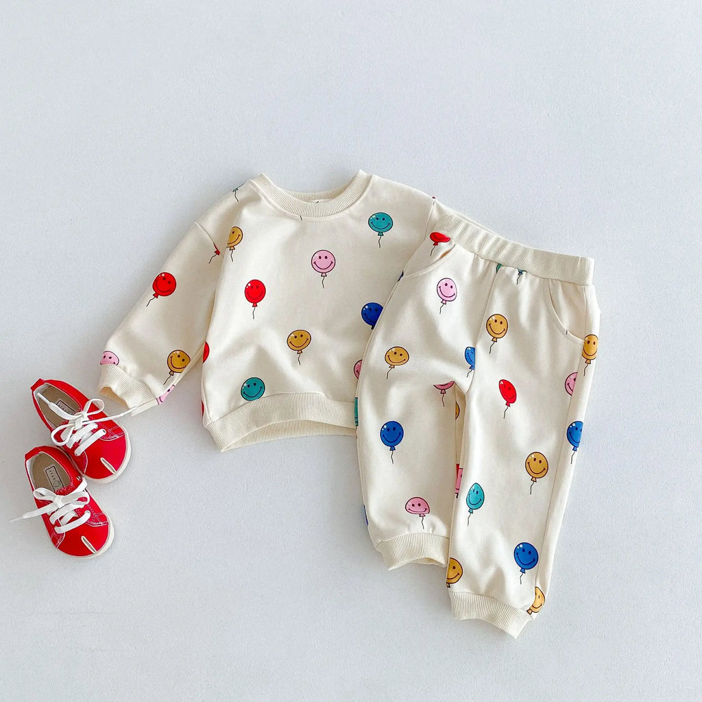 Smiley Balloon Print Tracksuit
