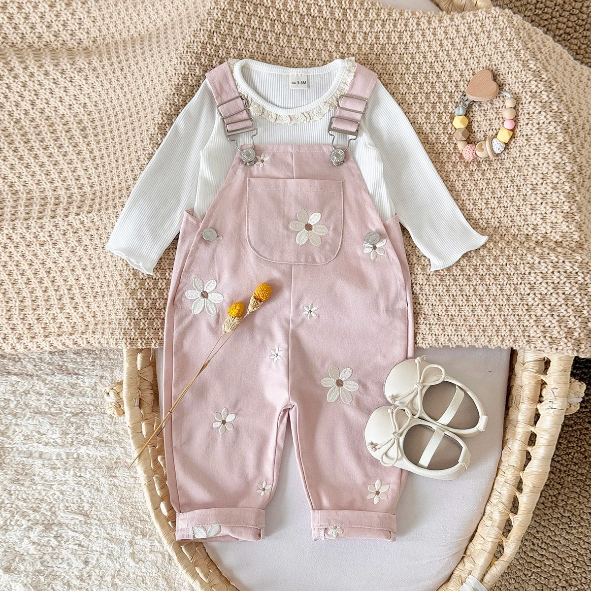 Little Daisy Embroidered Dungarees