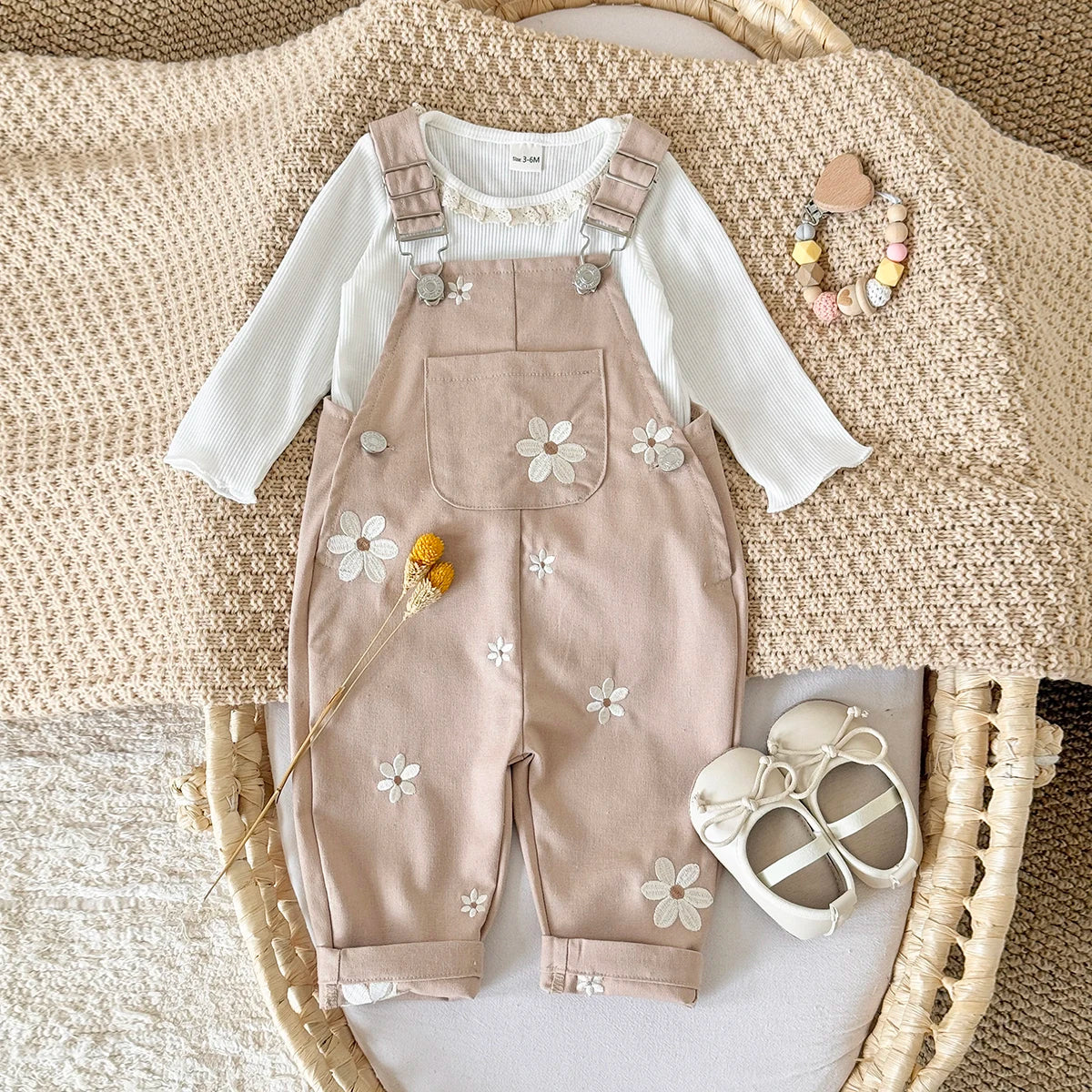 Little Daisy Embroidered Dungarees
