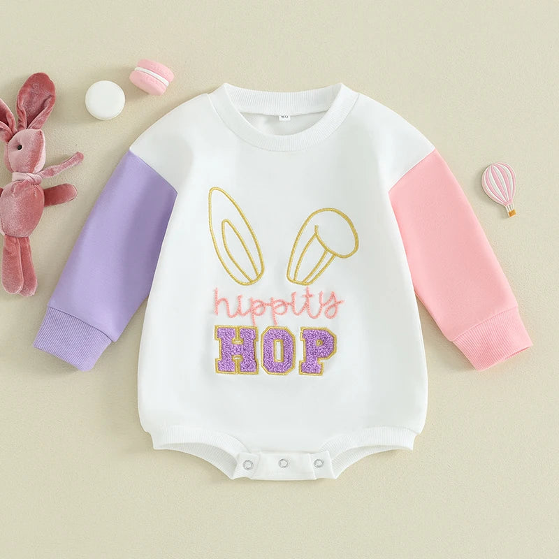 Hippity Hop Embroidery Romper
