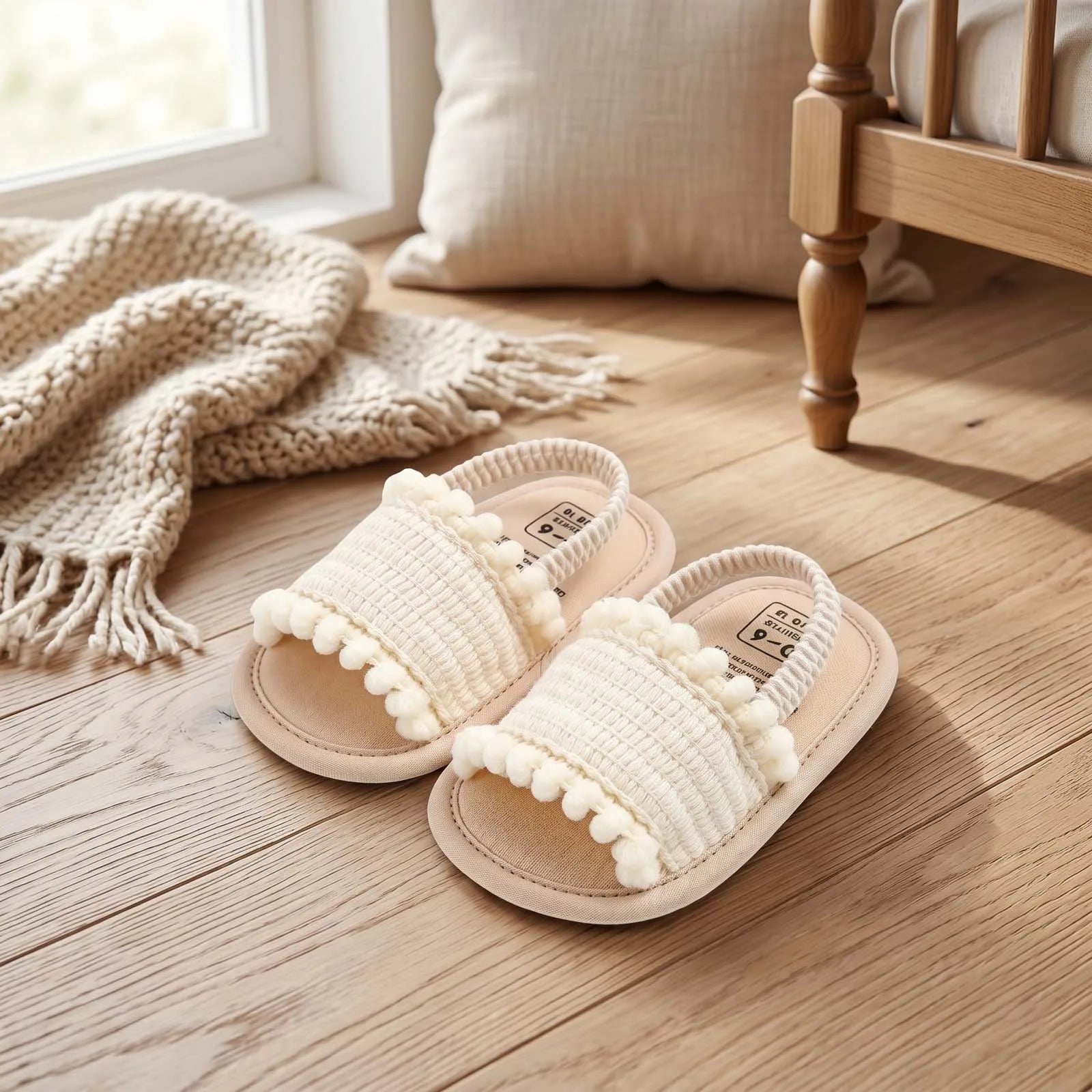 Pom Pom Trim Sandals