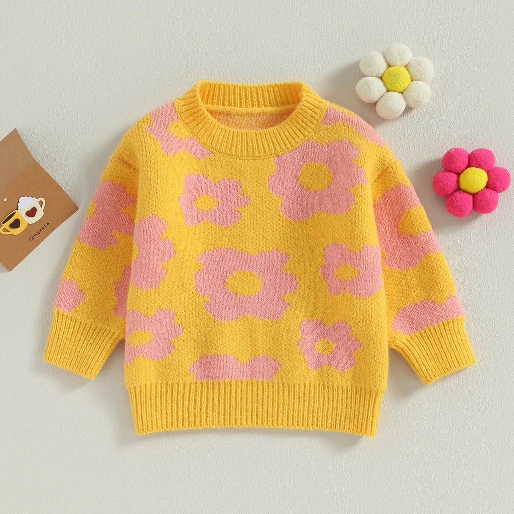 Contrast Flower Power Pullover