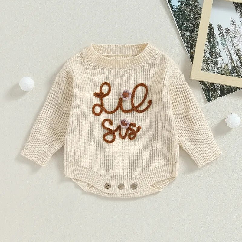Lil Sis Embroidery Romper