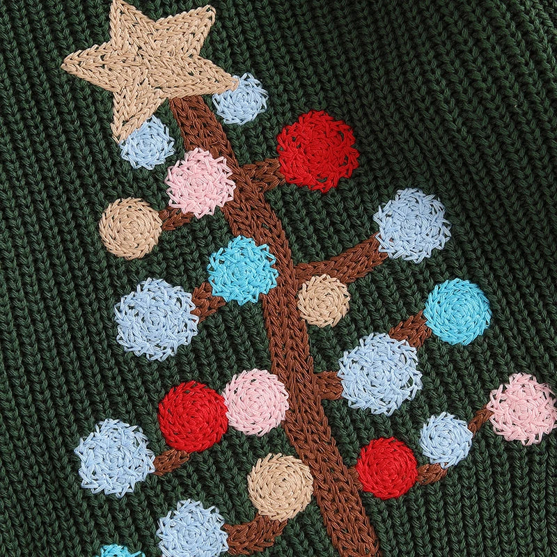 Christmas Tree Bauble Embroidery Jumper