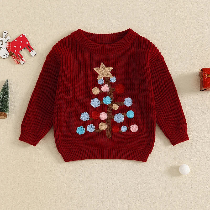 Christmas Tree Bauble Embroidery Jumper