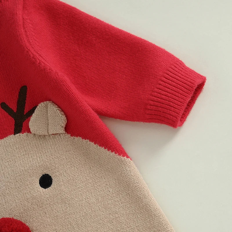 Reindeer Romper & Pom Pom Hat Set