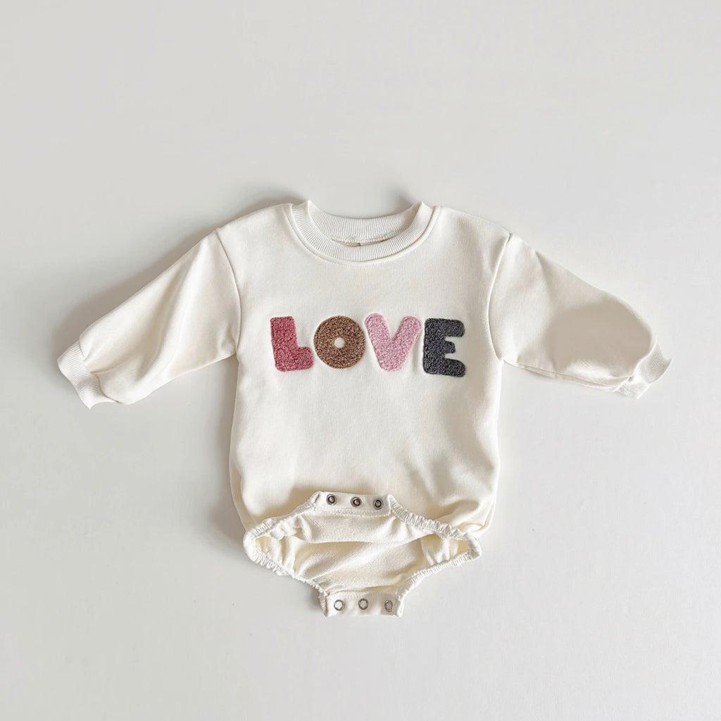 LOVE Embroidery Romper