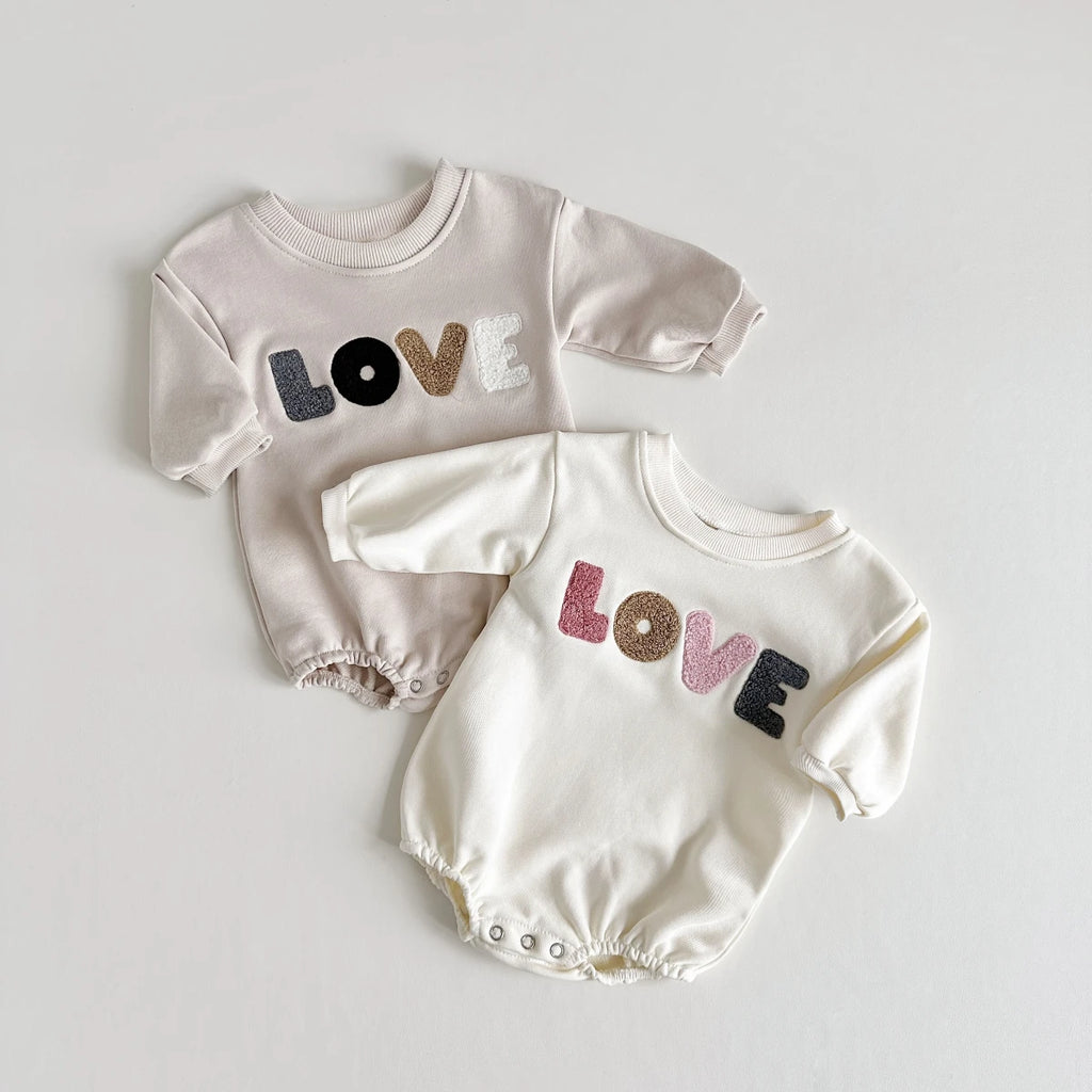 LOVE Embroidery Romper
