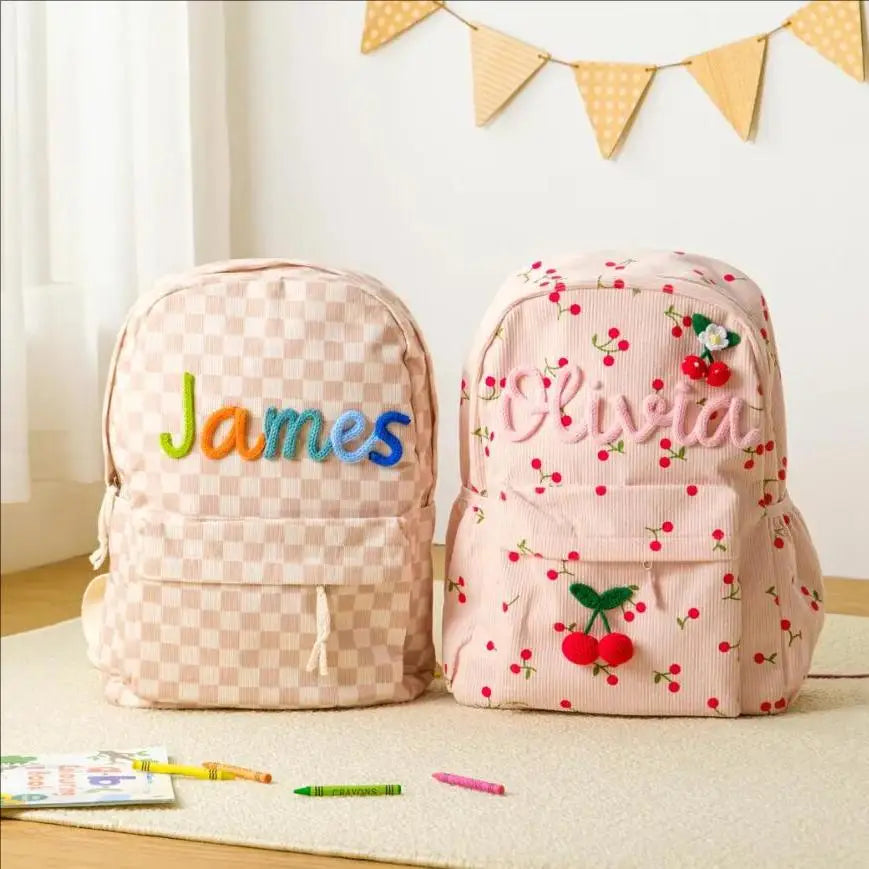 Personalised Corduroy Patterned Backpacks