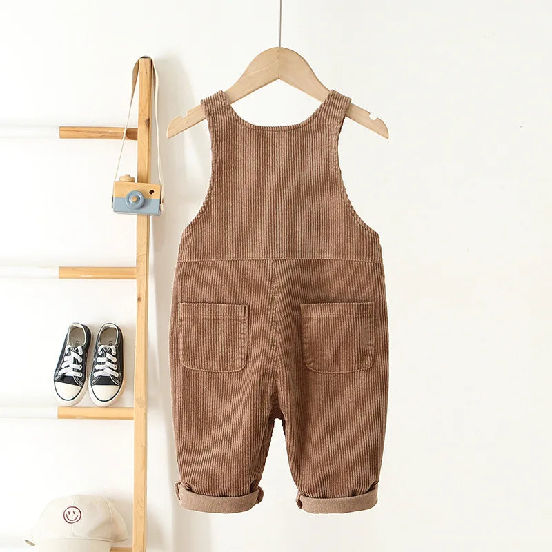 Embroidery Heart Corduroy Dungarees
