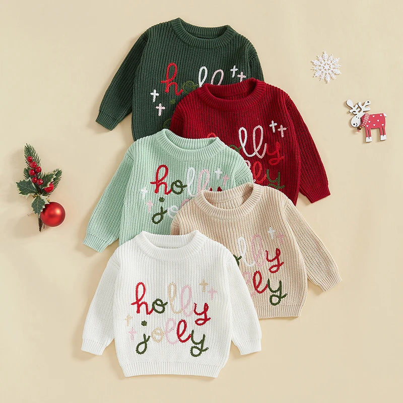 Holly Jolly Embroidery Jumper