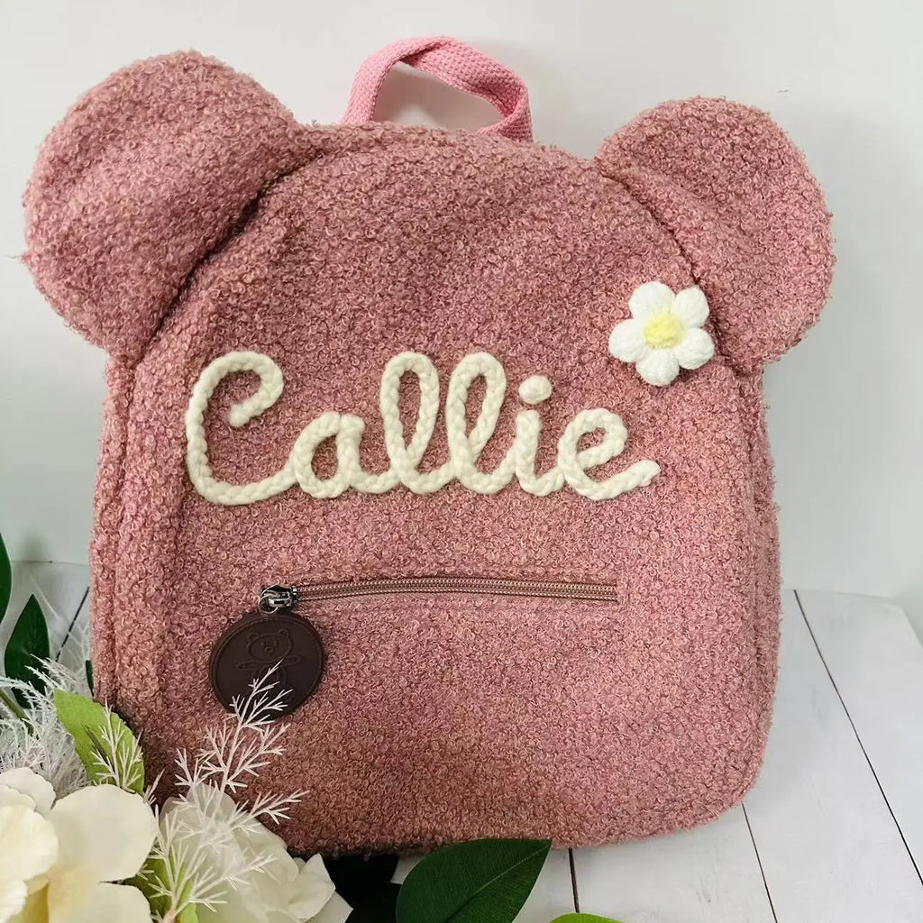 Personalised Rope Yarn Flower Embroidered Backpack