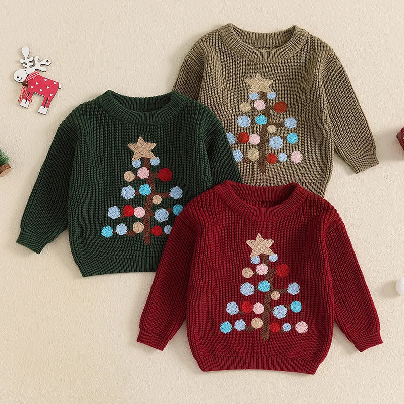 Christmas Tree Bauble Embroidery Jumper