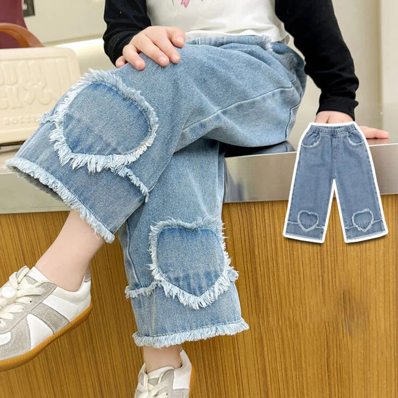 Frayed Love Heart Jeans