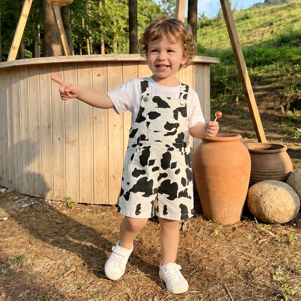 Cow Print Dungarees