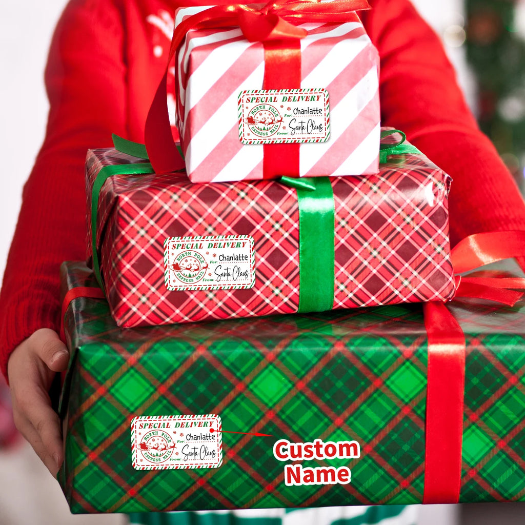 Personalised Santa Mail Stickers - Official North Pole Delivery Labels (90pcs)
