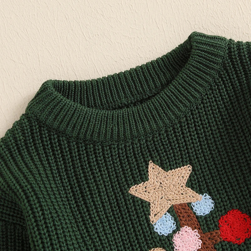 Christmas Tree Bauble Embroidery Jumper