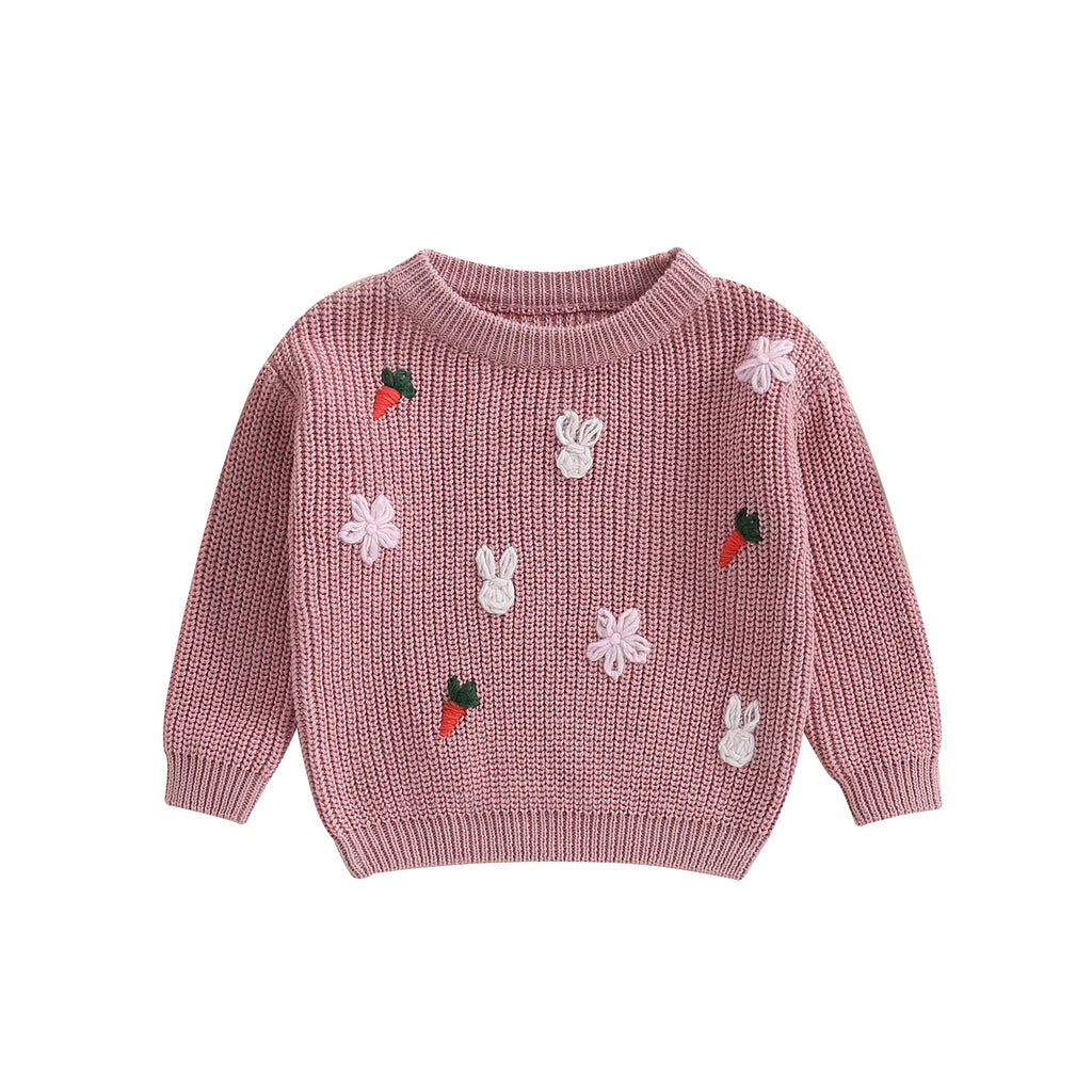 Easter Knit Embroidery Pullover