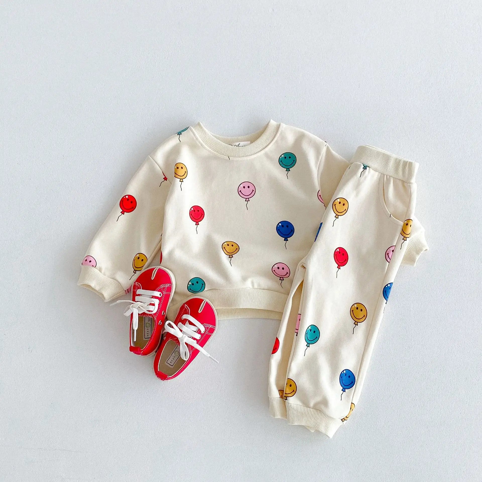 Smiley Balloon Print Tracksuit