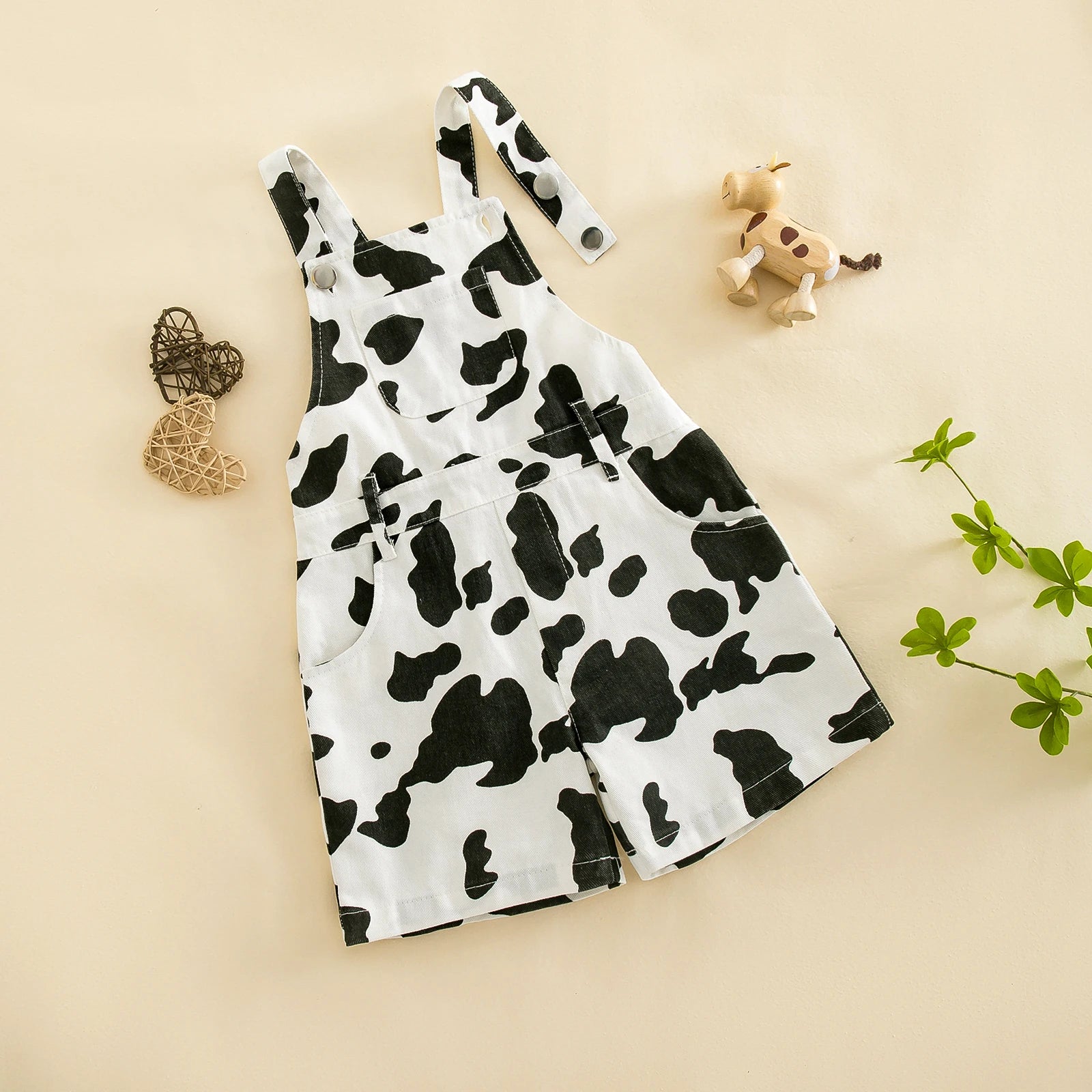 Cow Print Dungarees