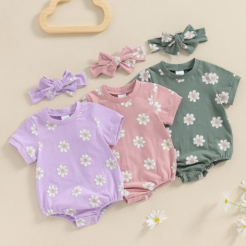 Tiny Daisy Print Bodysuit & Headband