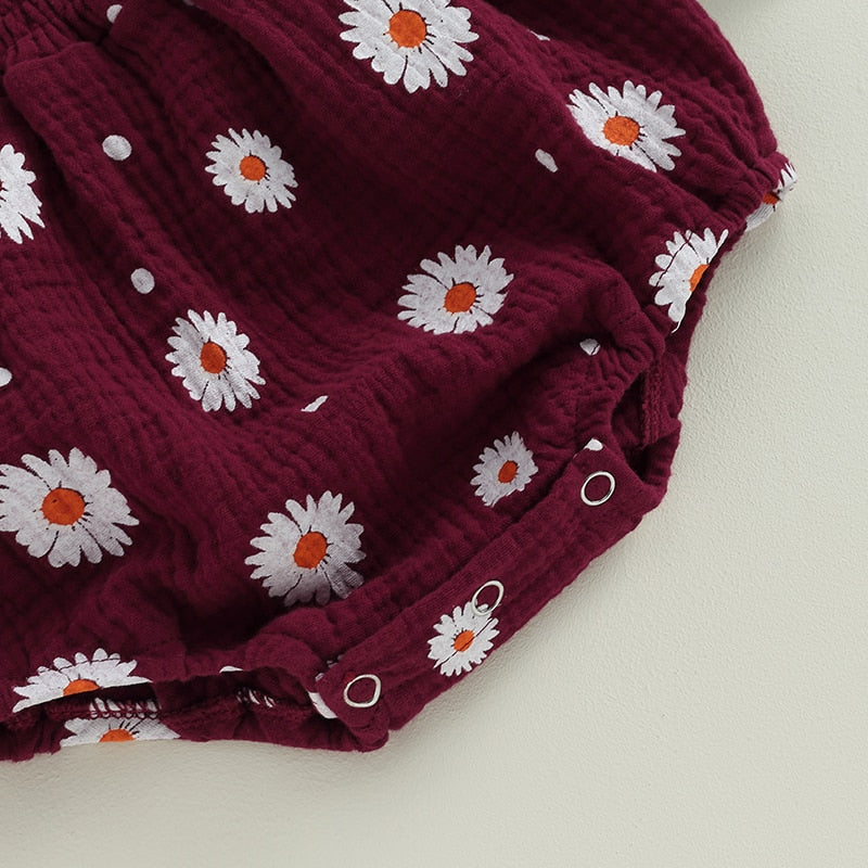 Daisy Print Bandage Romper & Headband
