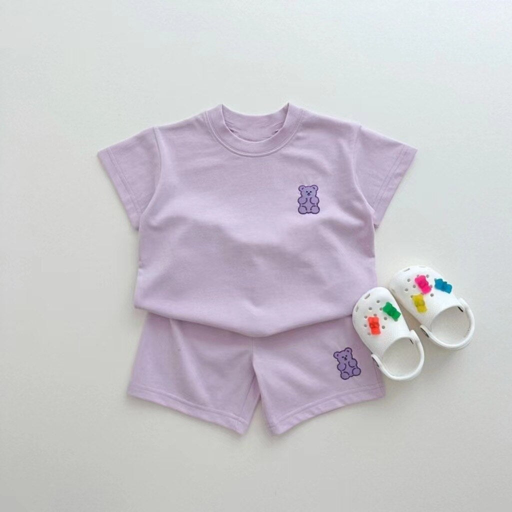 Gummy Bear Embroidered Tee & Shorts Set