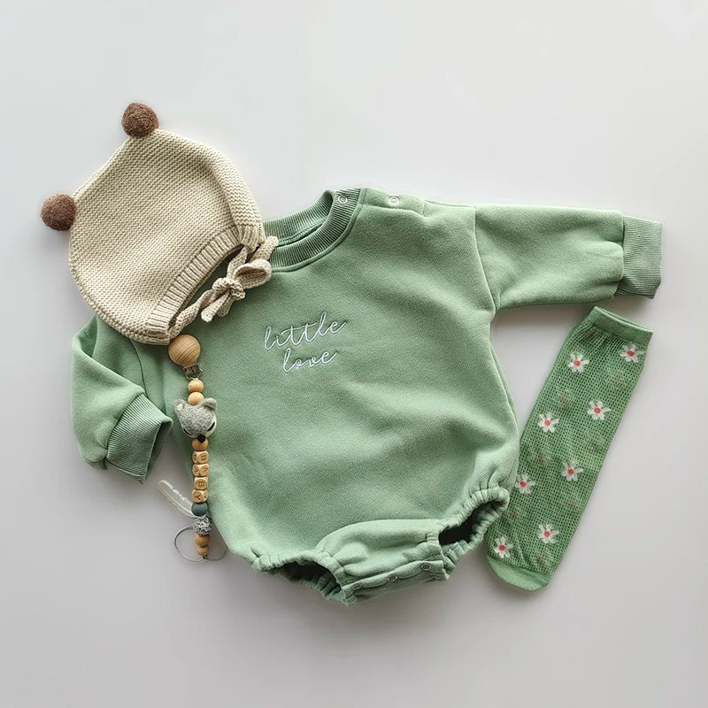 Little Love Long Sleeve Embroidery Romper