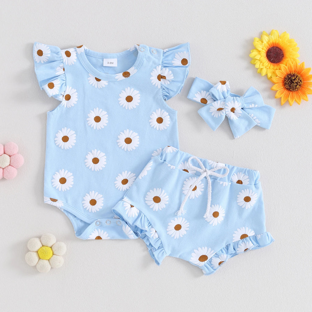 Daisy Ruffle Fly Sleeve 3 Piece Set