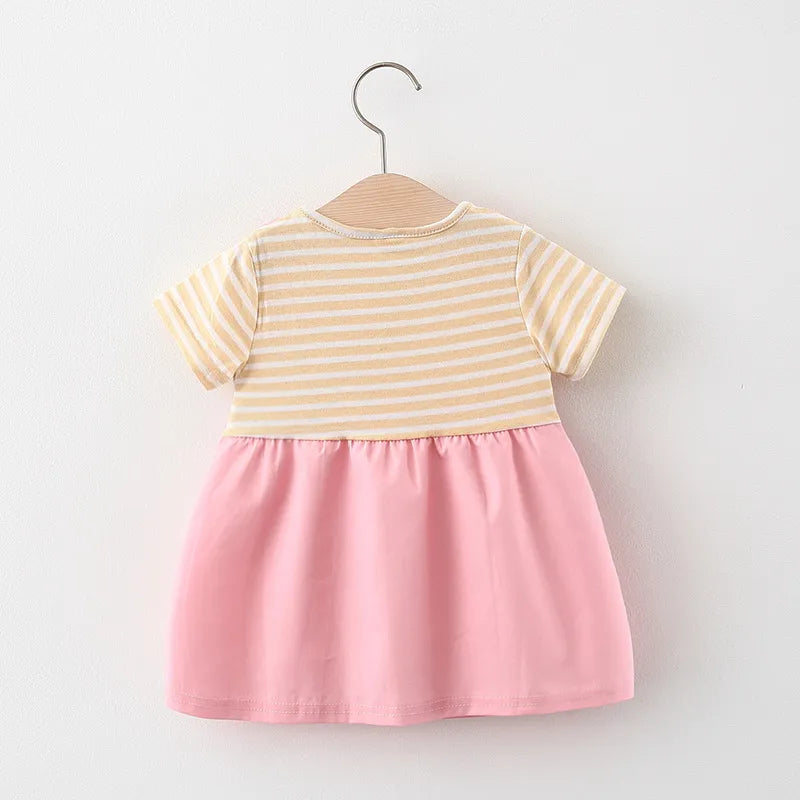 Sleepy Bunny Striped Suspender Dress