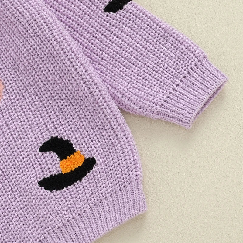 Boo Witches Hat Embroidered Jumper