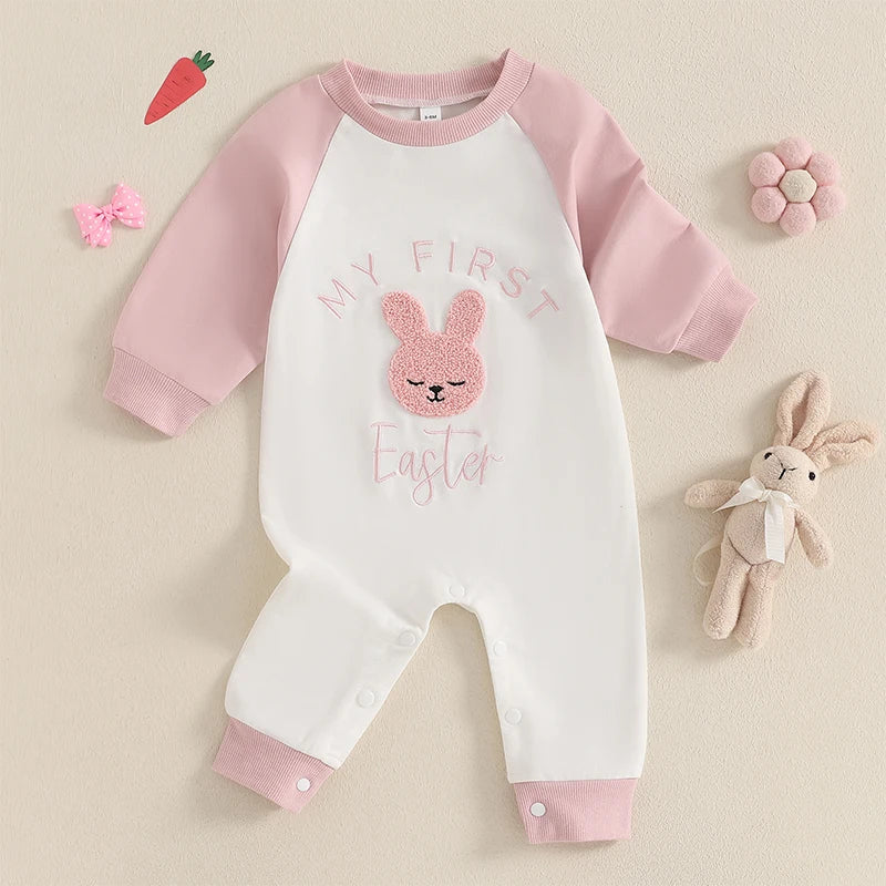 My First Easter Bunny Embroidery Romper