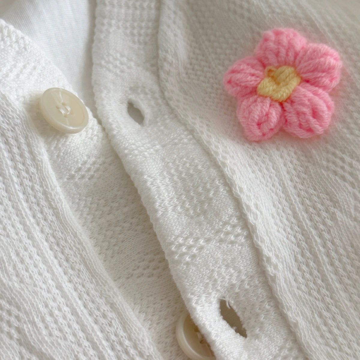 Pink Petal Knit Cardigan & Trouser Set
