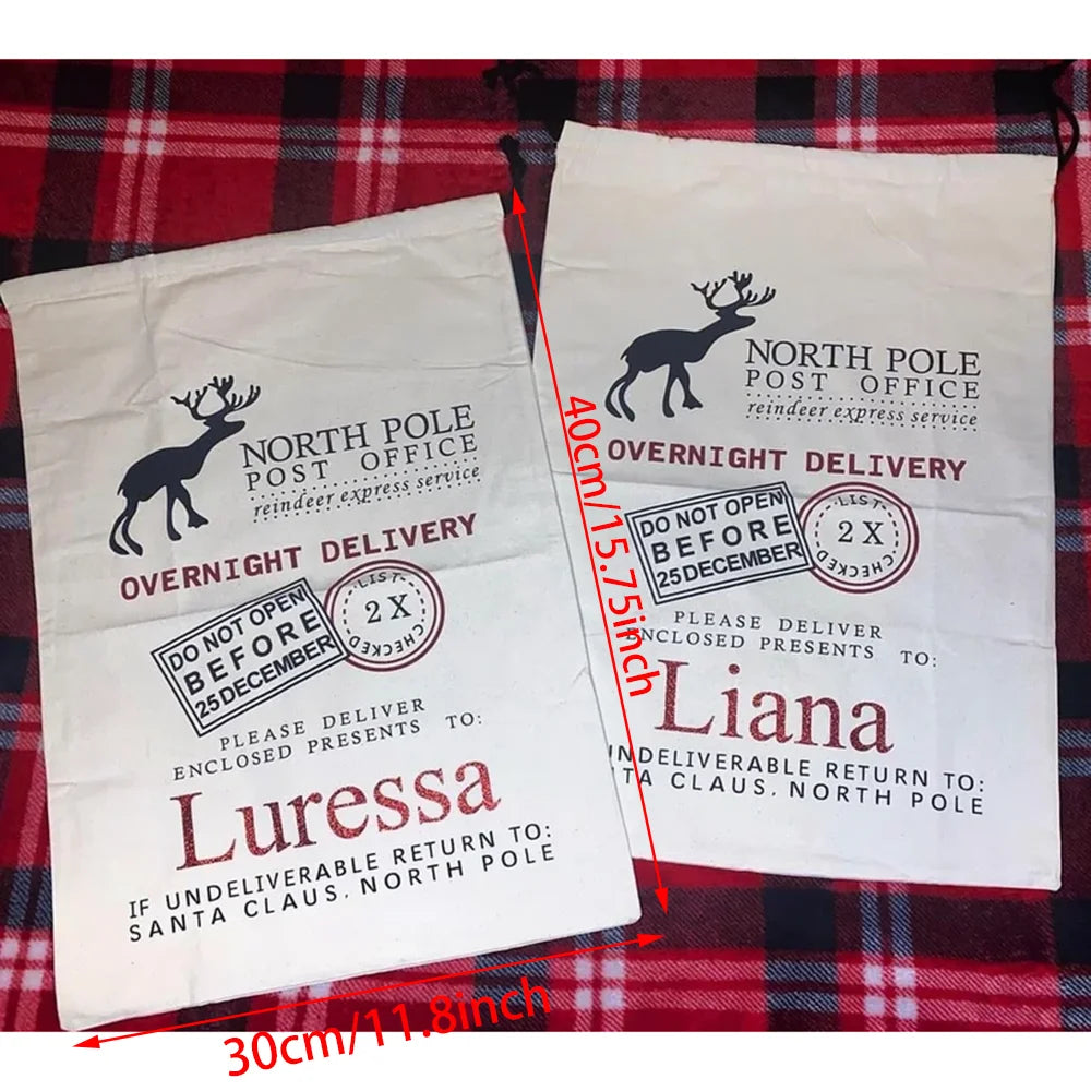 Vintage Personalised North Pole Santa Sack