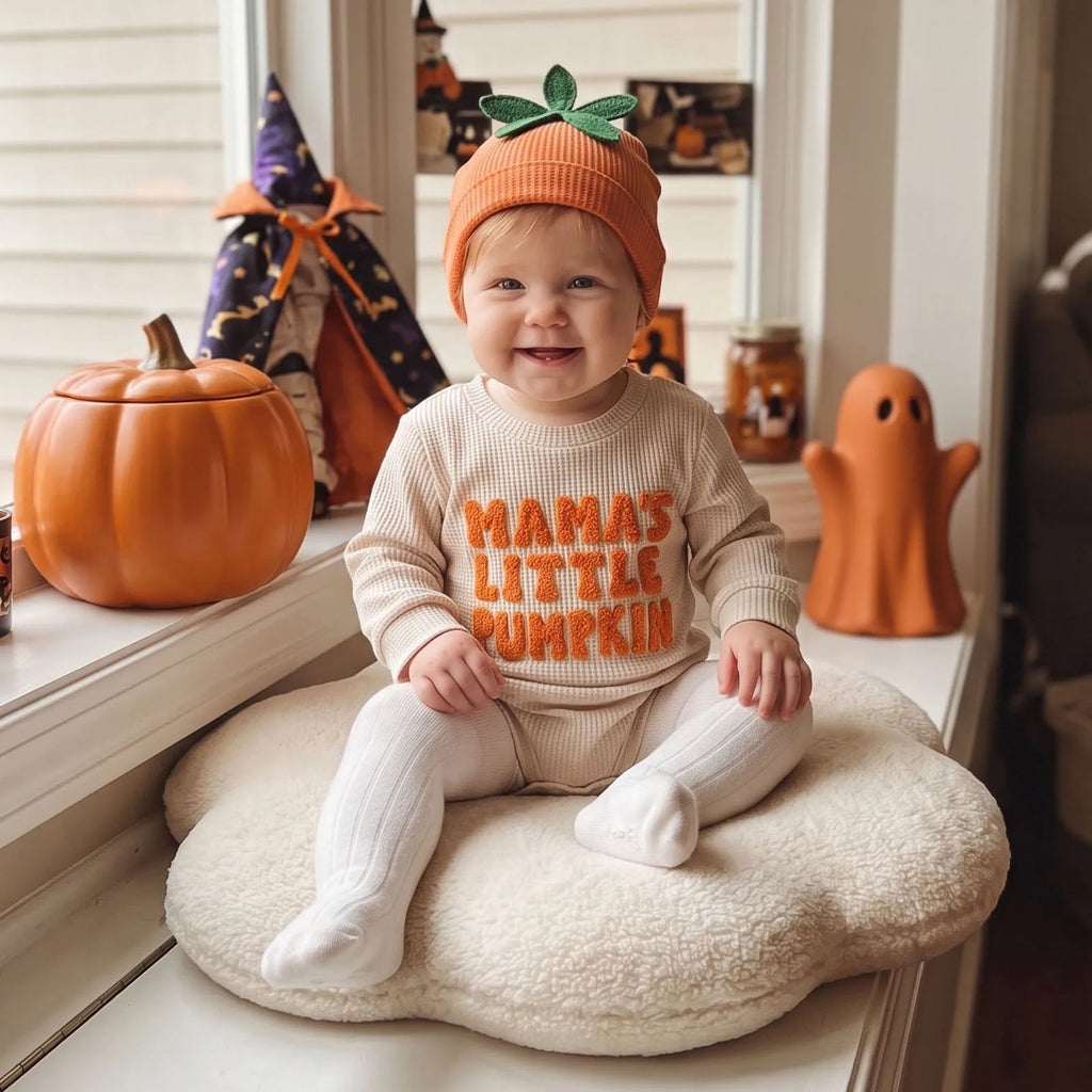 Mama's Little Pumpkin Romper & Hat Set