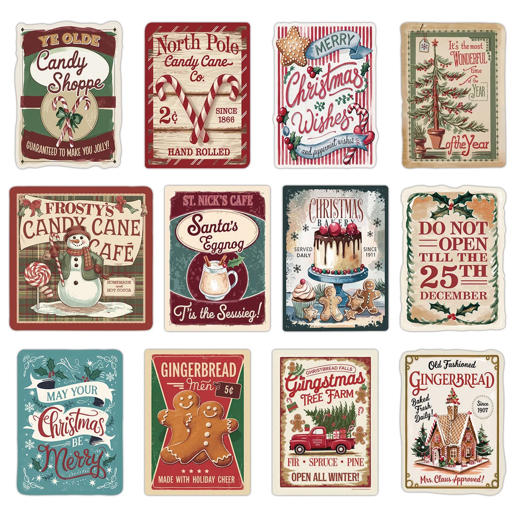 Vintage North Pole Gift Stickers