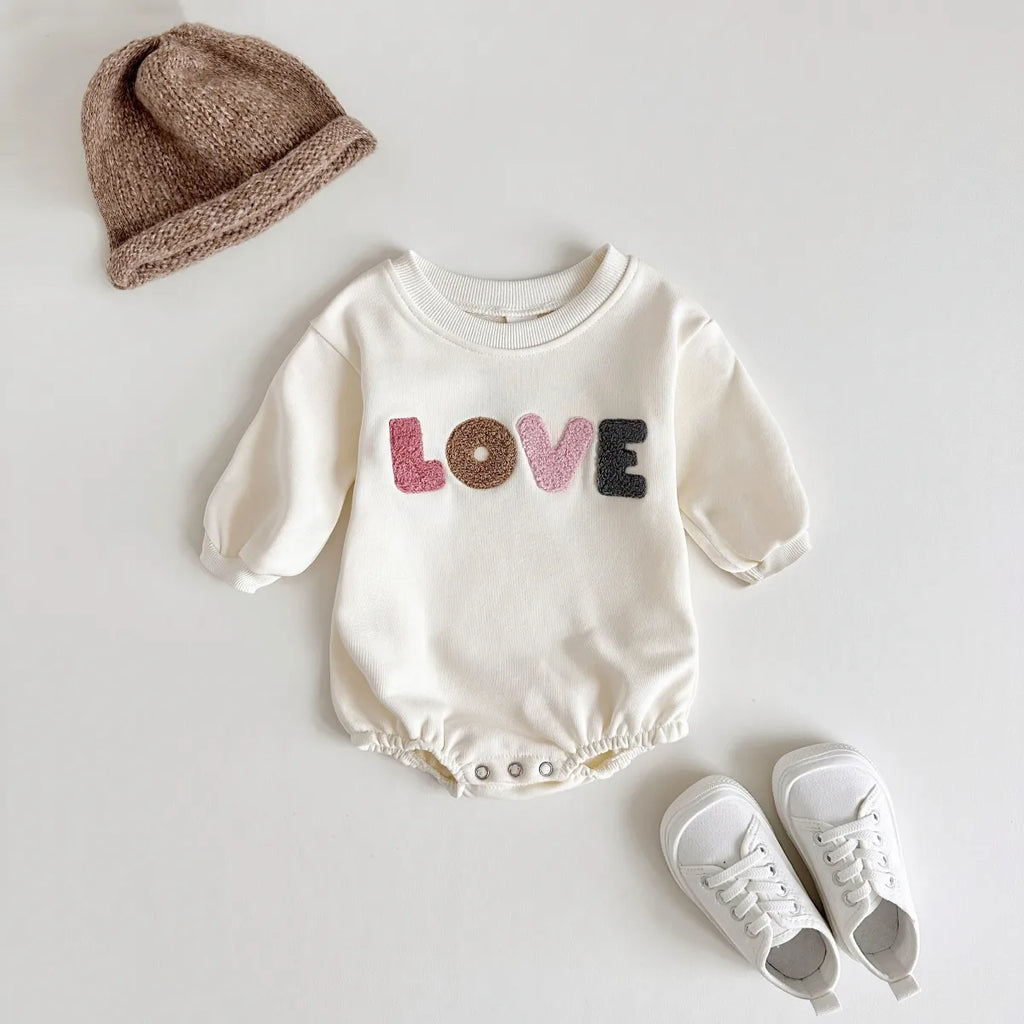 LOVE Embroidery Romper