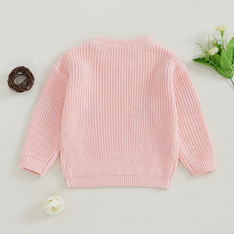 Lavender Flower Embroidery Knit Jumper