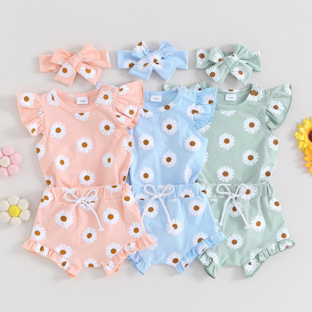 Daisy Ruffle Fly Sleeve 3 Piece Set
