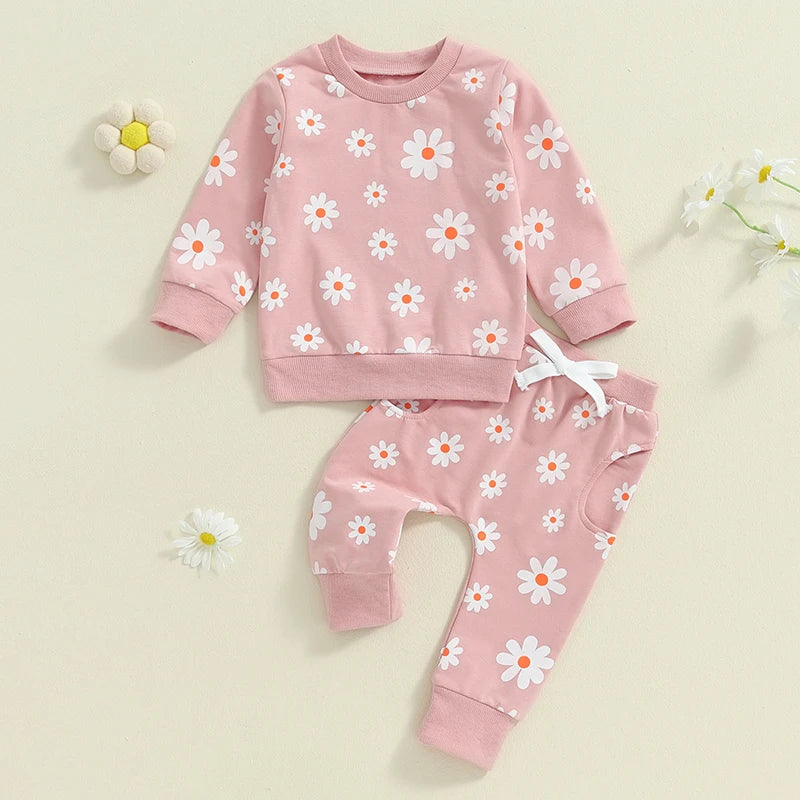 Dainty Daisy Print Loungewear Sets