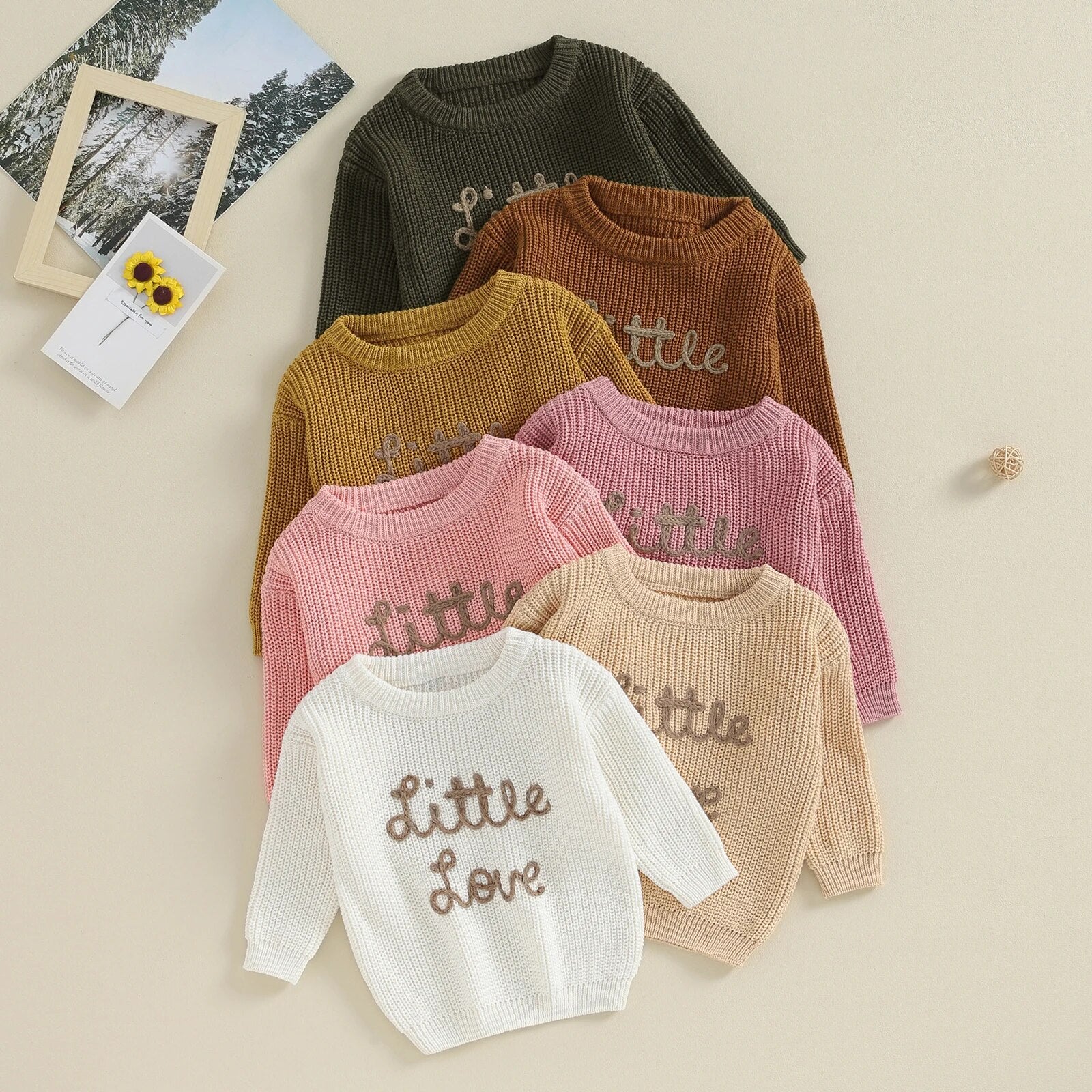 Little Love Knitted Embroidery Pullover