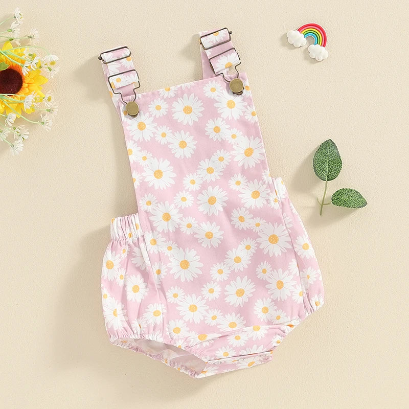 Daisy Print Suspender Romper