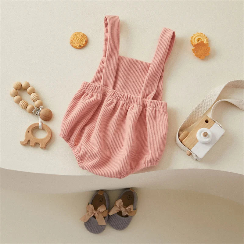 Corduroy Rainbow/Strawberry Romper