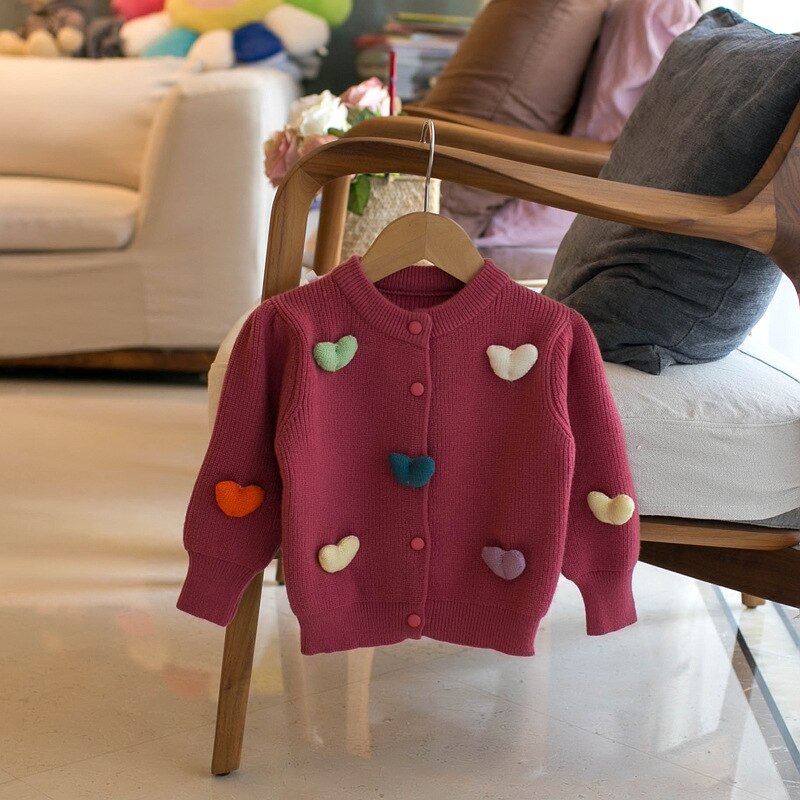 Pom Pom Heart Cardigan