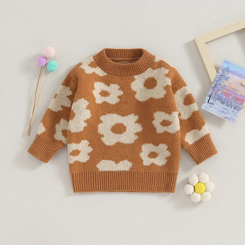 Contrast Flower Power Pullover