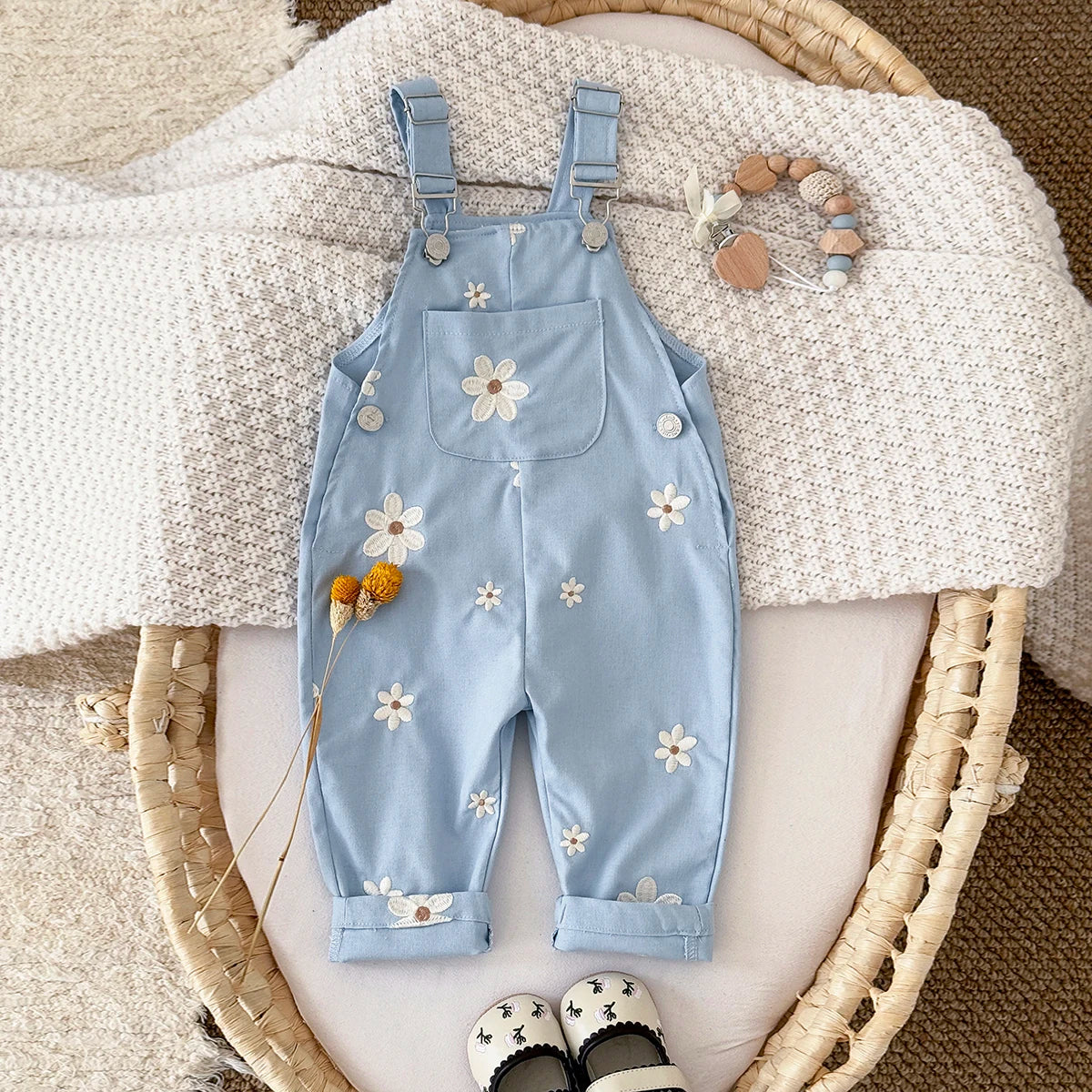 Little Daisy Embroidered Dungarees