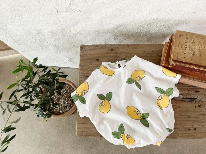 Lemon Print Romper