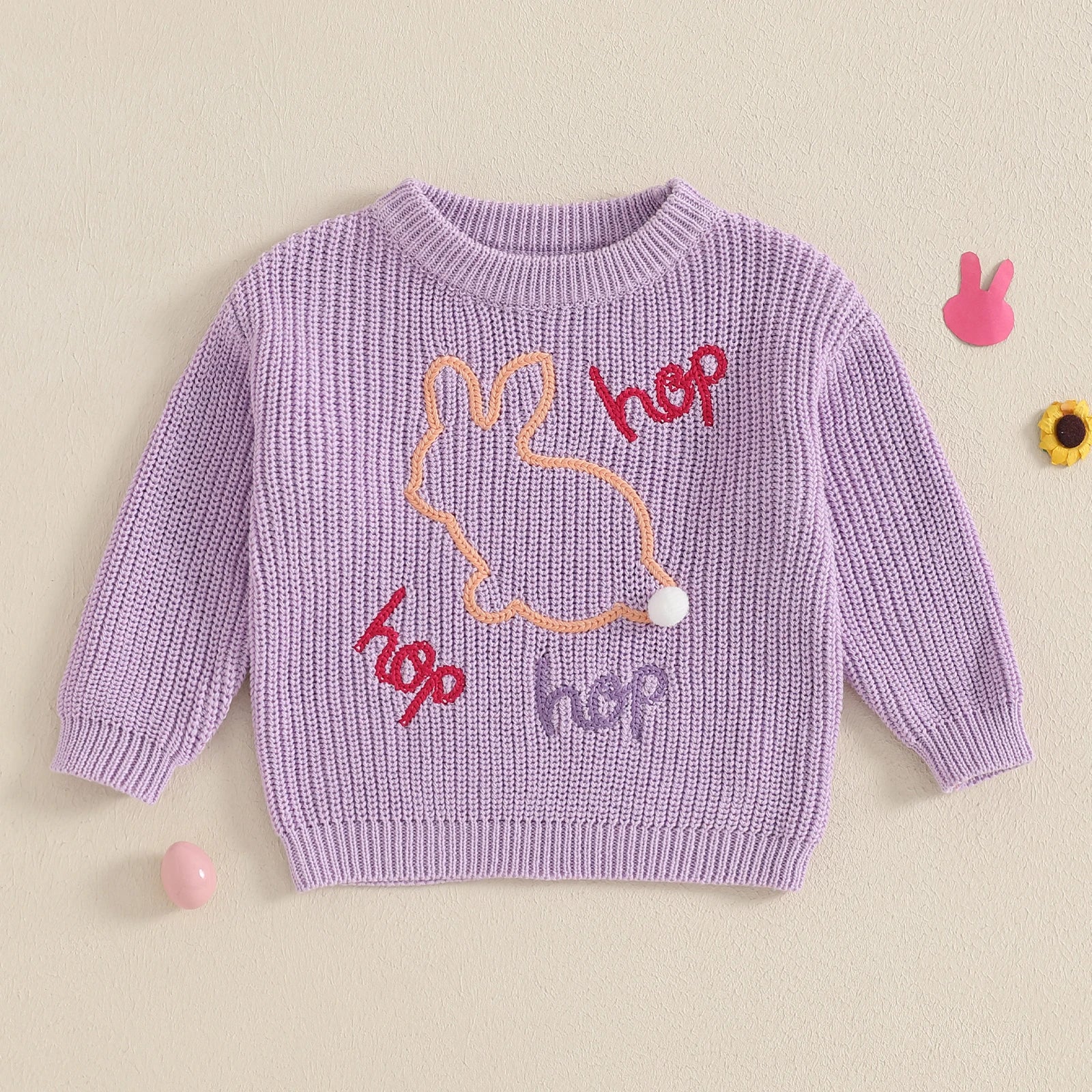 Hop Hop Hop Embroidery Pullover