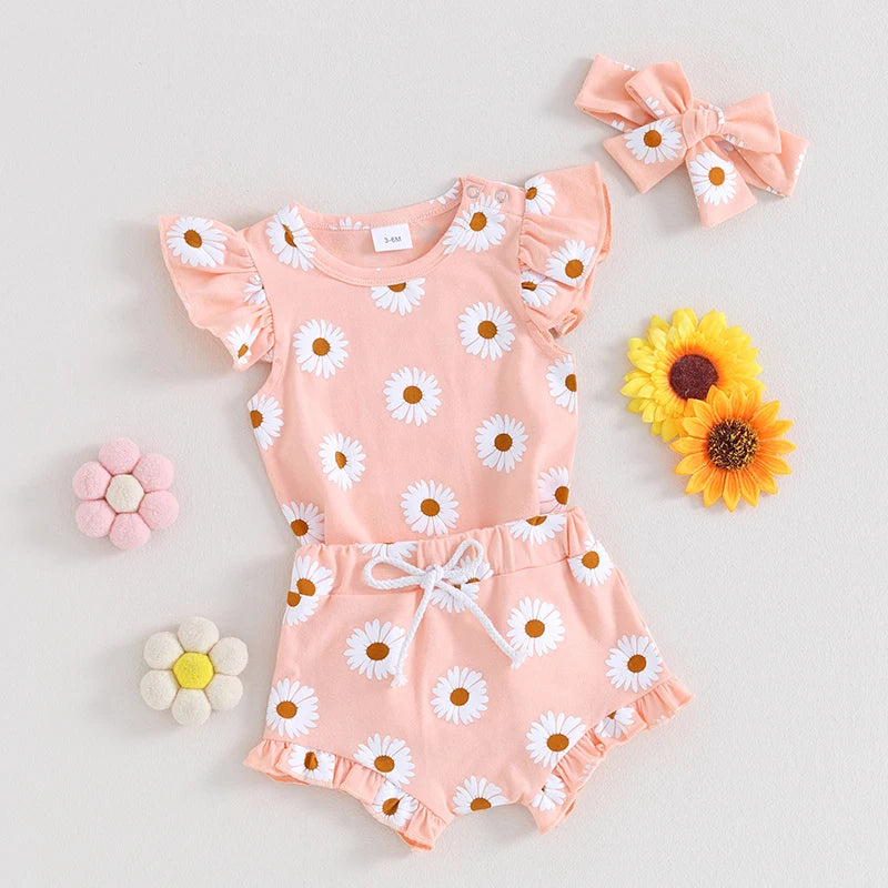 Daisy Ruffle Fly Sleeve 3 Piece Set