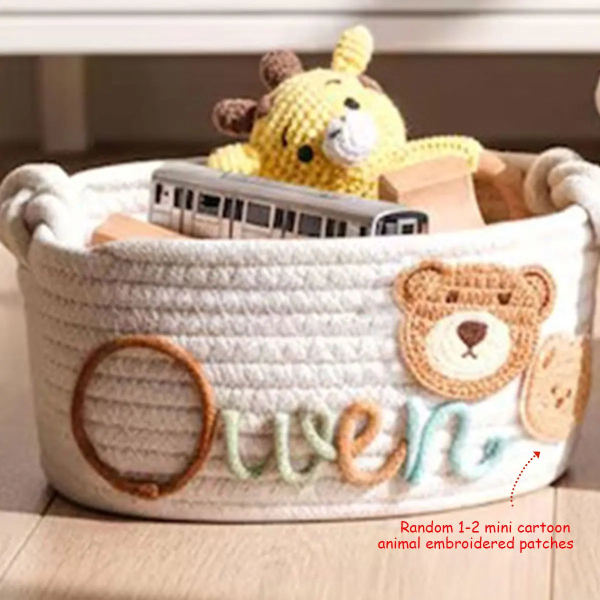 Personalised Name Cotton Rope Storage Basket